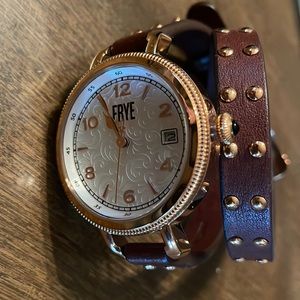 Frye western leather wrap watch